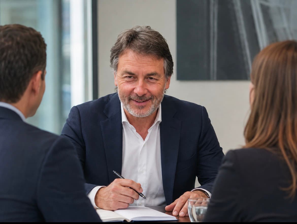 Diego Quinter im Gespräch mit Klienten